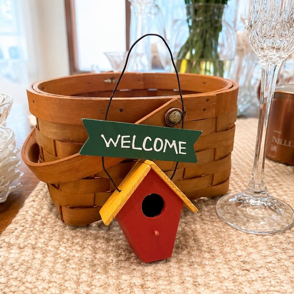 Hanging Birdhouse with Welcome Sign - Granny/Cottage Decor